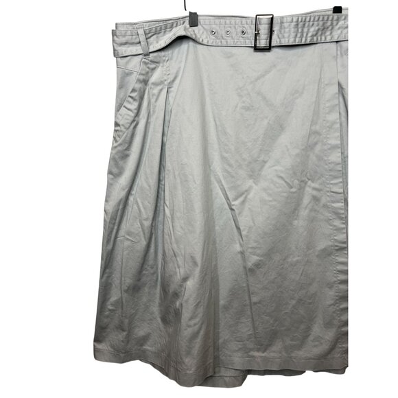 WHBM Gray Belted A-Line Maxi Skirt Plus Size 22W Long Work Career Modest - Picture 3 of 10